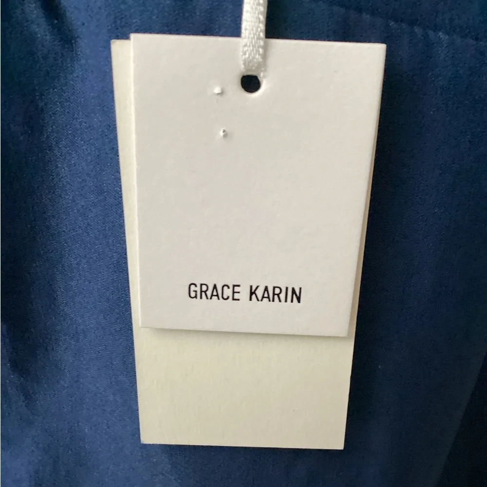 Grace Karin Blue Pencil Skirt Knee-Length Workwear - Picture 3 of 9